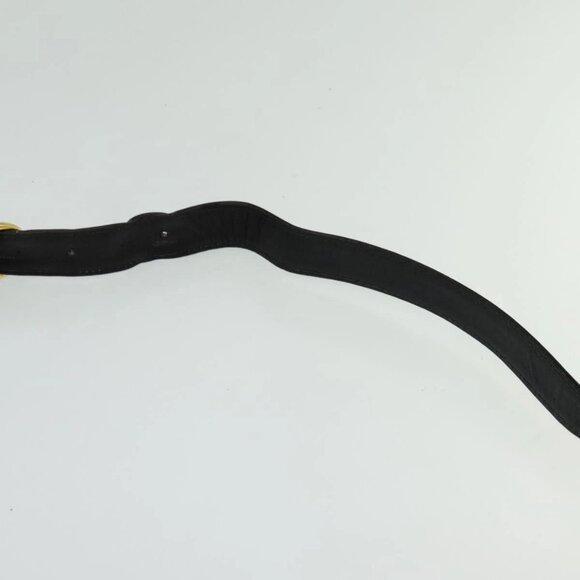 GUCCI Web Sherry Line Shoulder Bag Leather Black Gold Auth ep9327 - Picture 11 of 15